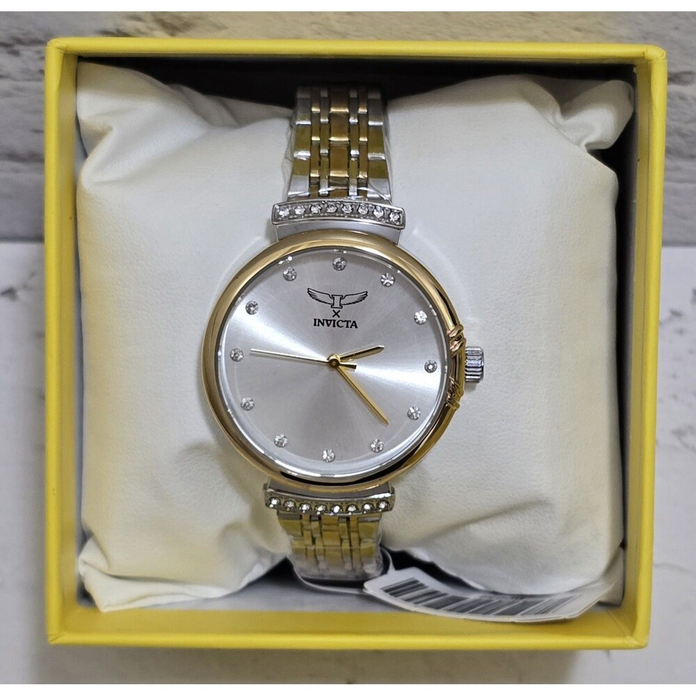 Invicta Angel Women's Watch Gemmed 34mm Silver Gold 69954 Brand New